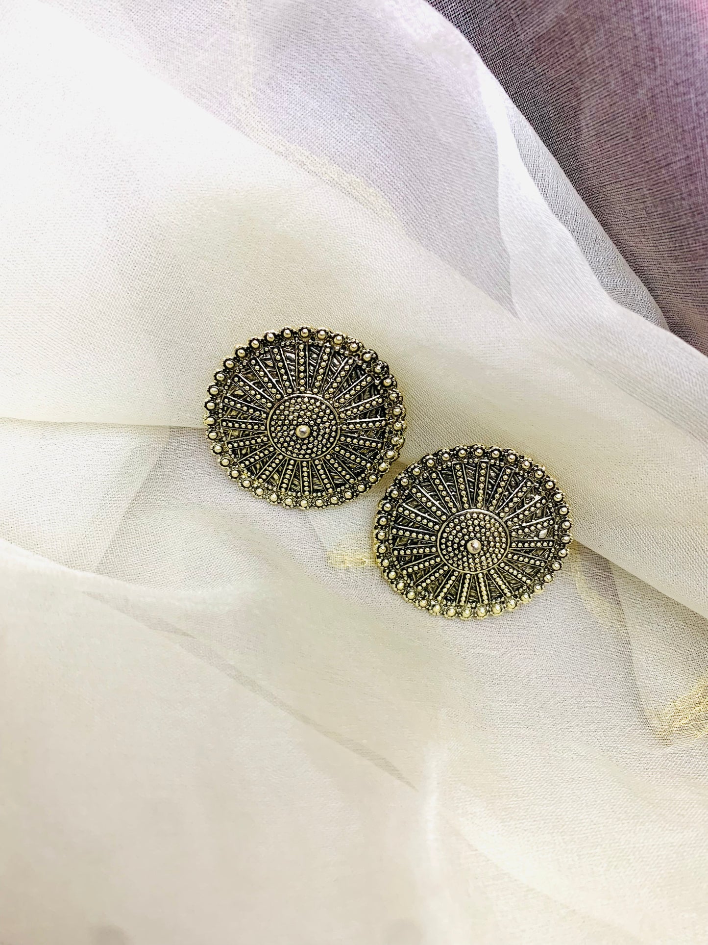 Round Stud Earrings