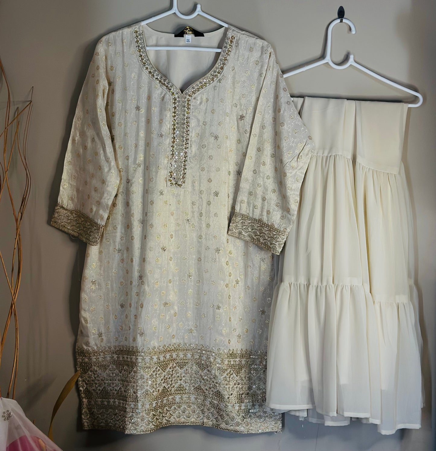 Silk Blend Sharara Suit