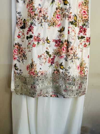 White Designer Soft crepe Suit