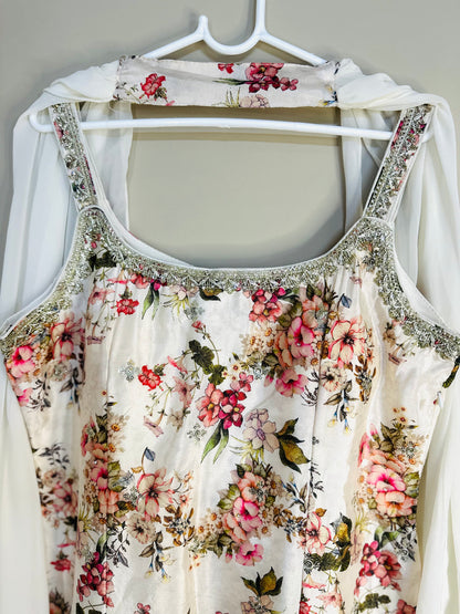 White Designer Soft crepe Suit