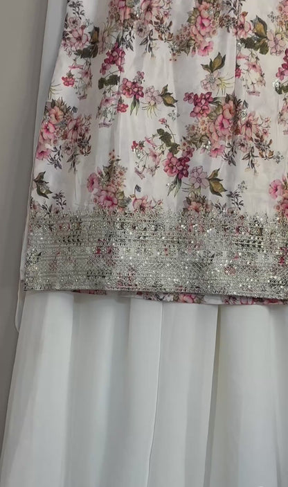 White Designer Soft crepe Suit